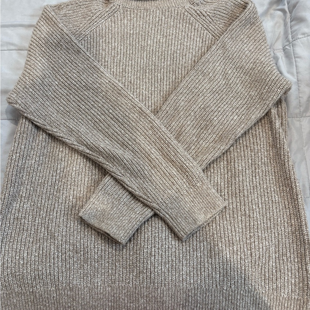 GAP Men's Ribbed Knit Sweater Turtleneck - Beige XXL